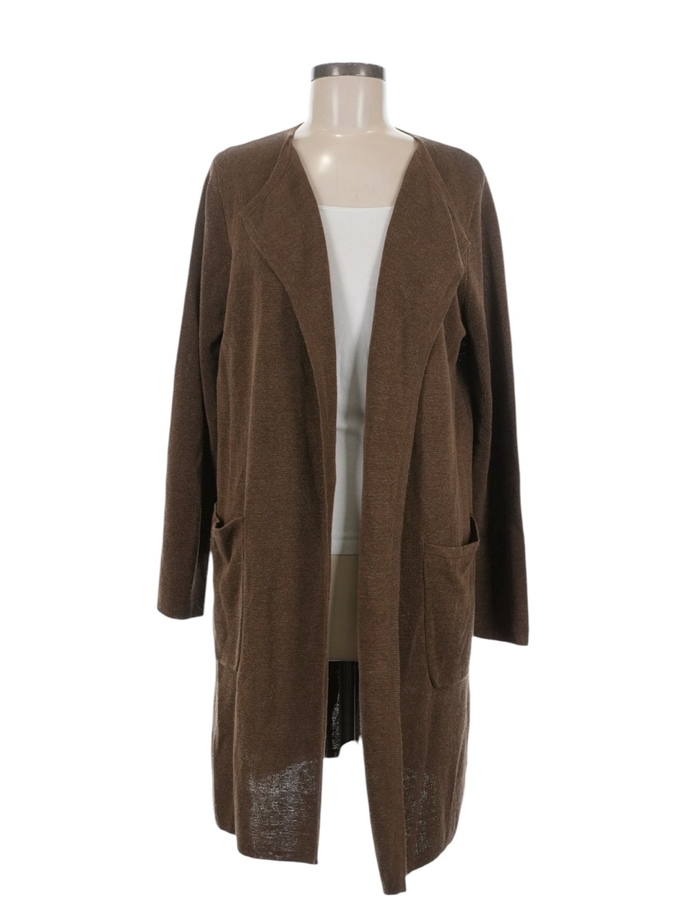 J. Crew Juliette Collarless Sweater Blazer in Linen Blend Size Medium Brown NWT